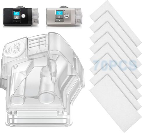 حوض غرفة الماء المرطب البديل لـ AirSense 10 ولـ AirCurve 10 مع 70 مرشحًا - منفذ ملء سريع، وختم مانع للتسرب، وقاعدة معززة - لوازم IBEET لسلسلة S10 in Saudi Arabia