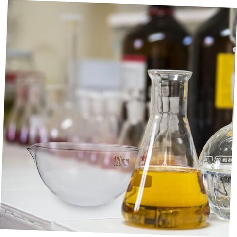 Round Bottom Laboratory Evaporating Dish with Spout Heat-Resistant Glass Evaporating Container for Pouring and Evaporation Reusable Lab Tool with Large Surface Area in Saudi Arabia