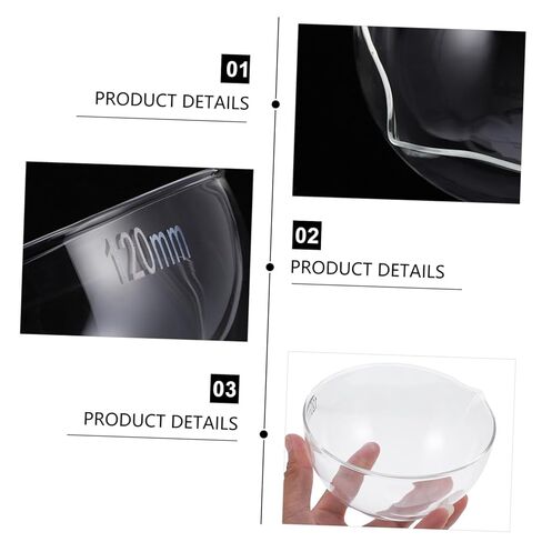 Round Bottom Laboratory Evaporating Dish with Spout Heat-Resistant Glass Evaporating Container for Pouring and Evaporation Reusable Lab Tool with Large Surface Area in Saudi Arabia