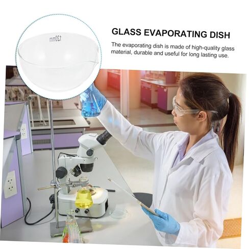 Round Bottom Laboratory Evaporating Dish with Spout Heat-Resistant Glass Evaporating Container for Pouring and Evaporation Reusable Lab Tool with Large Surface Area in Saudi Arabia