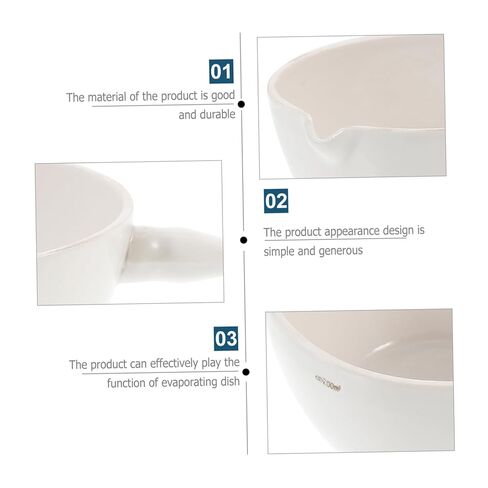 Round Evaporating Basin with Handle Heat-Resistant Laboratory Evaporating Dish for Concentrated and Solid Burning Stable Flat Bottom with Spout for Clean Pouring Suitable for in Saudi Arabia