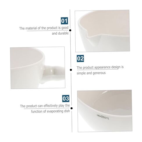 Heat-Resistant Round Evaporating Bowl with Handle Porcelain Laboratory Basin for Safe Solvent Evaporation and Easy Pouring in Scientific Experiments in Saudi Arabia