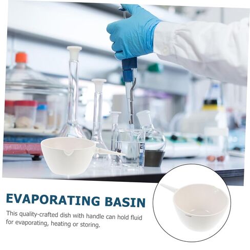 Round Evaporating Basin with Handle for Laboratory Use Acid and Alkali Resistant Evaporation Dish with Spout for Precise Pouring Stable Container for School and Science Experiments in Saudi Arabia