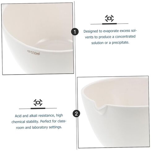 Round Evaporating Basin with Handle for Laboratory Use Acid and Alkali Resistant Evaporation Dish with Spout for Precise Pouring Stable Container for School and Science Experiments in Saudi Arabia