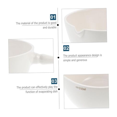 Round Evaporating Basin with Handle for Laboratory Use Acid and Alkali Resistant Evaporation Dish with Spout for Precise Pouring Stable Container for School and Science Experiments in Saudi Arabia