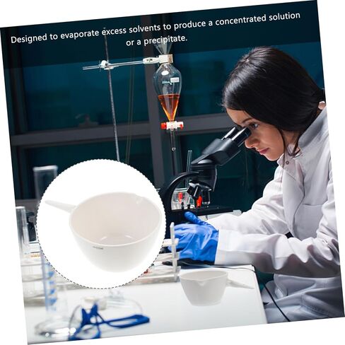 Round Evaporating Basin with Handle for Laboratory Use Acid and Alkali Resistant Evaporation Dish with Spout for Precise Pouring Stable Container for School and Science Experiments in Saudi Arabia
