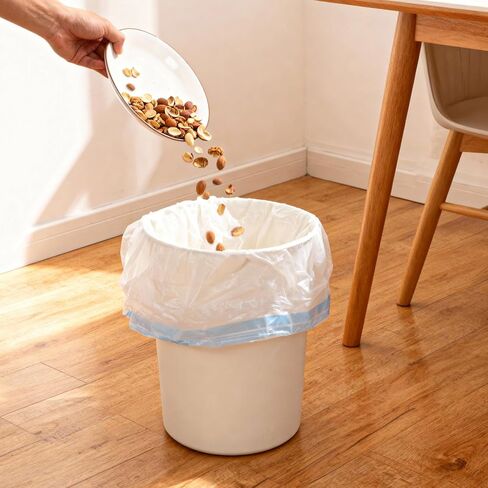 6 Pack Small Trash Can Wastebasket 1.5 Gallon Plastic Garbage Container Basket Recycling Bins with Handles for Home Bathrooms Bedroom Laundry Kids Room Kitchen Office College Dorms (White) in Saudi Arabia