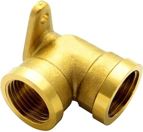 Joywayus النحاس 1/2 "NPT أنثى × 1/2" NPT أنثى 90 درجة الكوع مع لوحة قاعدة يمكن أن تكون ثابتة أنابيب المياه موصل السباكة (حزمة من 2) in Saudi Arabia