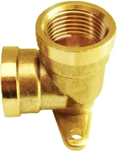 Joywayus النحاس 1/2 "NPT أنثى × 1/2" NPT أنثى 90 درجة الكوع مع لوحة قاعدة يمكن أن تكون ثابتة أنابيب المياه موصل السباكة (حزمة من 2) in Saudi Arabia