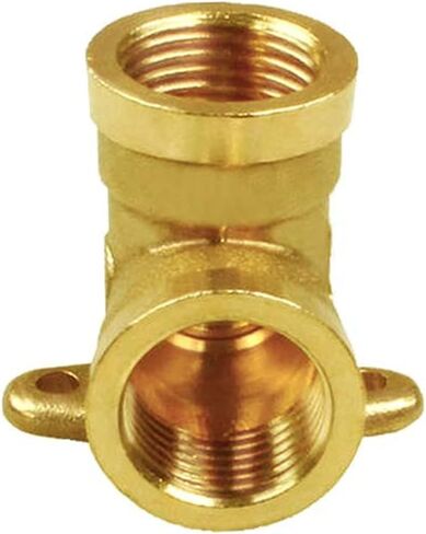 Joywayus النحاس 1/2 "NPT أنثى × 1/2" NPT أنثى 90 درجة الكوع مع لوحة قاعدة يمكن أن تكون ثابتة أنابيب المياه موصل السباكة (حزمة من 2) in Saudi Arabia