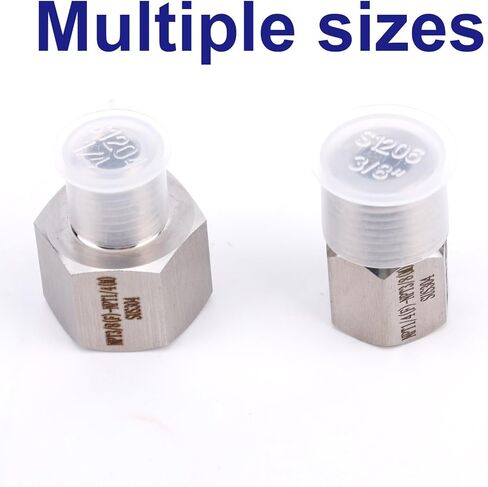 2pcs NPT 1/4" to 3/8" and 3/8" to 1/4" Male & Female Angle Adapters Reducer, Stainless Steel Full Thread Adapter for Kitchen Bathroom Faucet Water Line Ice Maker Connector in Saudi Arabia
