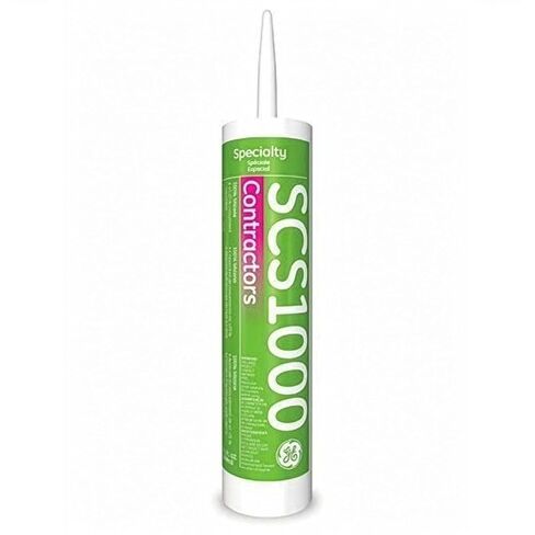 GE Silicones SCS1000 Contractors 100% Silicone Sealant, White, 10.1 fl oz Cartridge, 12 Pack, General Purpose Glazing Caulk for Windows, Doors, Glass, Trim, Indoor/Outdoor Sealing & Repairs in Saudi Arabia