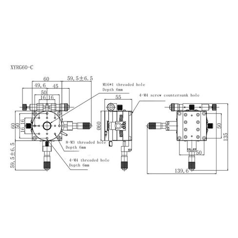 XYRG60-C Cross Rail Stage Optical Adjustment Rotating Slide in Kuwait
