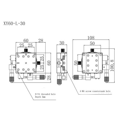 Precision fine-Tuning Platform XY60-L-30 high Precision, 60 * 60 mm in Kuwait