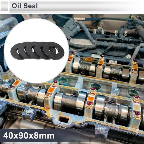 Universal Oil Seal TC Double Lip W Steel Spring Seal Ring Rotary Shaft Seal 40x90x8mm High Pressure Nitrile Rubber Black 5 Pcs in Saudi Arabia