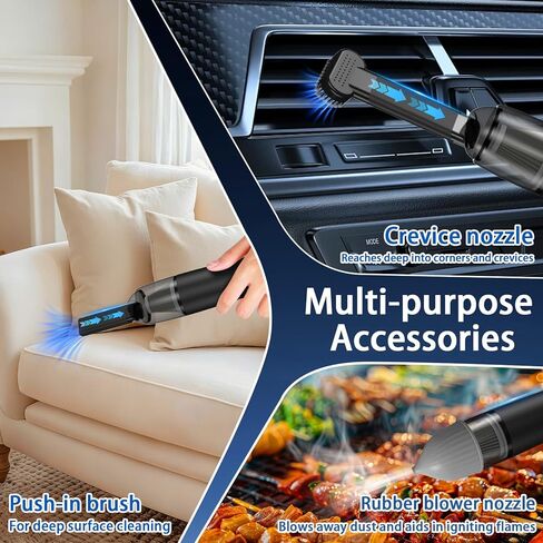 Handheld Vacuum Cordless Mini Vacuum Cleaner Portable 13000 PA Suction Power with 2 HEPA Filter, 2 Suction Modes, Hand Held Vacuum Rechargeable for Car, Home, Pet Hair, Office, Keyboards Black in Kuwait