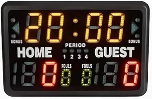 Electronic Basketball Scoreboard - Tabletop Score Keeper with Rear Display, 24s Timer, Buzzer Alarm for Competitions and Pingpong Games in Kuwait