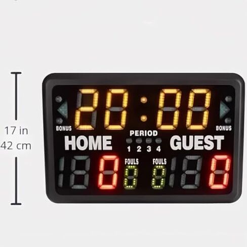 Electronic Basketball Scoreboard - Tabletop Score Keeper with Rear Display, 24s Timer, Buzzer Alarm for Competitions and Pingpong Games in Kuwait