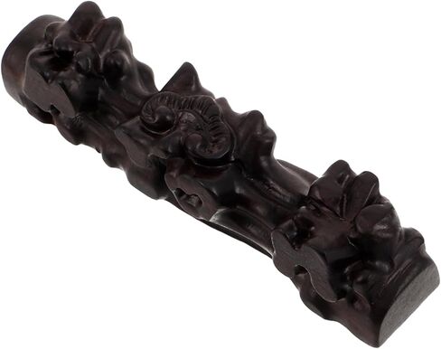 Abaodam Wooden Flute Stand Desktop Organizer for Two Flutes with Carved Solid Wood Design, Multi-functional Recorder and Pen Display Holder for Music Instrument Storage in Saudi Arabia