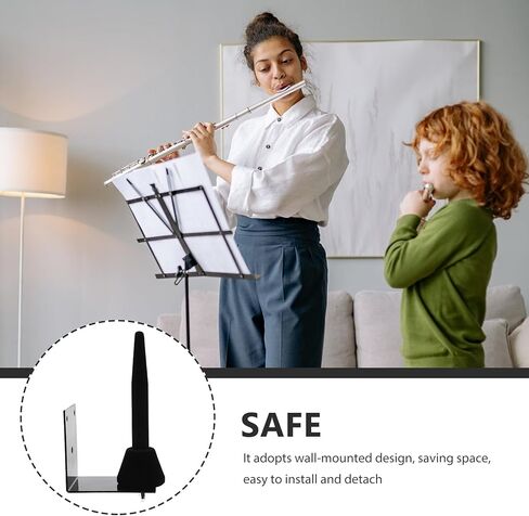 VICASKY Wall-mounted Clarinet and Flute Rack Black Wall Bracket Holder for Wind Instrument Display and Storage in Music Shops in Saudi Arabia