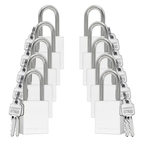 مجموعة أقفال Tagout للقفل من TRADESAFE - 10 أقفال لوتو من الألومنيوم الأحمر، أقفال مختلفة للقفل، 2 مفتاح لكل قفل قفل، متوافق مع OSHA in Saudi Arabia