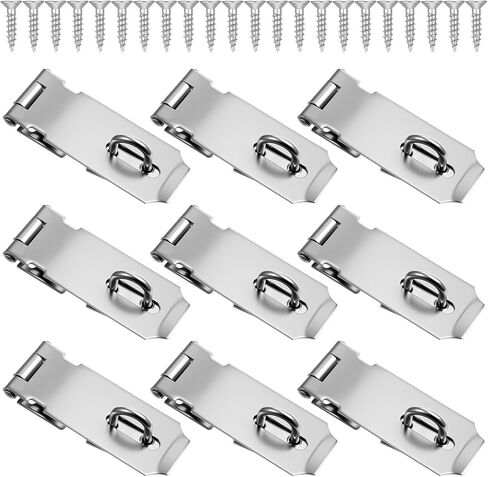 10 قطع من مزلاج القفل، مشبك قفل من الفولاذ المقاوم للصدأ، مشبك أمان شديد التحمل مع براغي تثبيت، قفل باب بمشبك للأبواب والخزائن in Kuwait