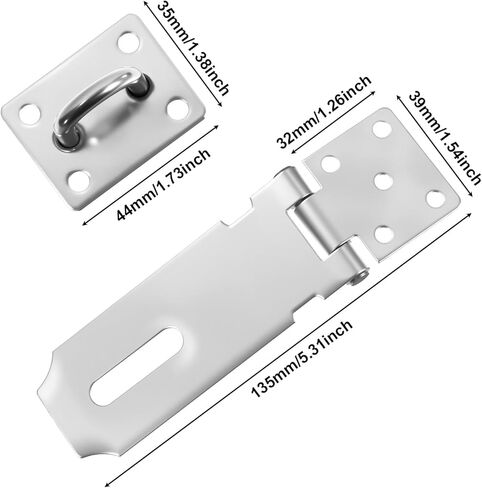 10 قطع من مزلاج القفل، مشبك قفل من الفولاذ المقاوم للصدأ، مشبك أمان شديد التحمل مع براغي تثبيت، قفل باب بمشبك للأبواب والخزائن in Kuwait
