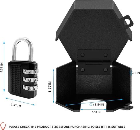 Sdstone Faucet Lock Outdoor - Password-Protected Water Spigot Lock, Hose Bib Steel, Gate Valve - Prevent Theft and Unauthorized Use for Garden, Valve - 1 Pack (Black) in Kuwait