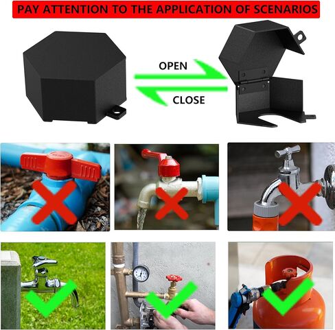 Sdstone Faucet Lock Outdoor - Password-Protected Water Spigot Lock, Hose Bib Steel, Gate Valve - Prevent Theft and Unauthorized Use for Garden, Valve - 1 Pack (Black) in Kuwait