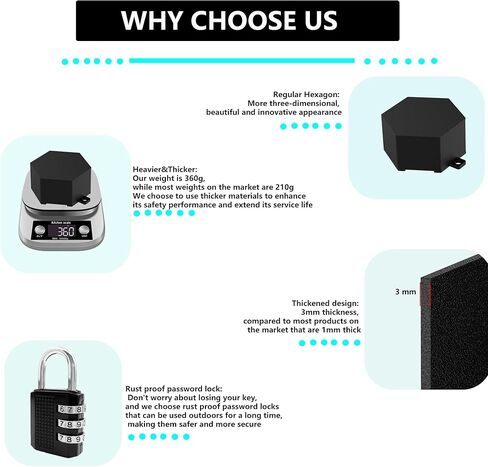 Sdstone Faucet Lock Outdoor - Password-Protected Water Spigot Lock, Hose Bib Steel, Gate Valve - Prevent Theft and Unauthorized Use for Garden, Valve - 1 Pack (Black) in Kuwait