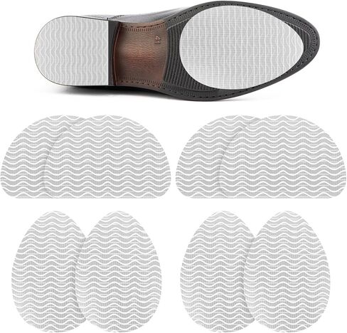 4 Pairs Anti-Slip Grip Inserts for Pumps, Clear Non Slip Shoe Pads for Heels, Stilettos & Dress Shoes, Sole Protectors Adhesive Invisible Traction Stickers for Pointed Toe Soles in Saudi Arabia
