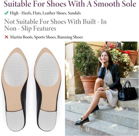 4 Pairs Anti-Slip Grip Inserts for Pumps, Clear Non Slip Shoe Pads for Heels, Stilettos & Dress Shoes, Sole Protectors Adhesive Invisible Traction Stickers for Pointed Toe Soles in Saudi Arabia