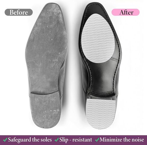 4 Pairs Anti-Slip Grip Inserts for Pumps, Clear Non Slip Shoe Pads for Heels, Stilettos & Dress Shoes, Sole Protectors Adhesive Invisible Traction Stickers for Pointed Toe Soles in Saudi Arabia