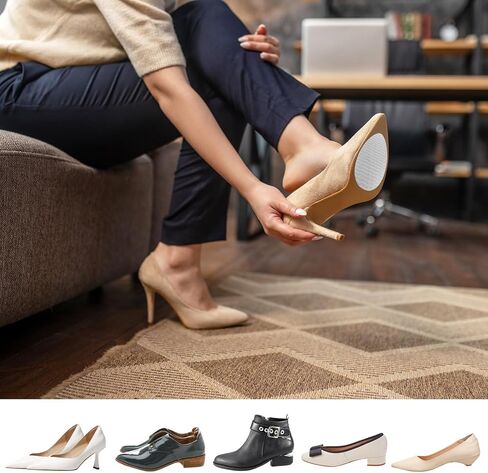 4 Pairs Anti-Slip Grip Inserts for Pumps, Clear Non Slip Shoe Pads for Heels, Stilettos & Dress Shoes, Sole Protectors Adhesive Invisible Traction Stickers for Pointed Toe Soles in Saudi Arabia