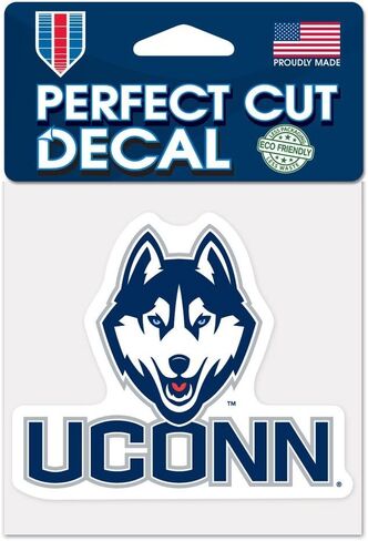 ملصق ملون من WinCraft NCAA Connecticut Huskies 4x4، مقاس واحد، لون الفريق in Saudi Arabia