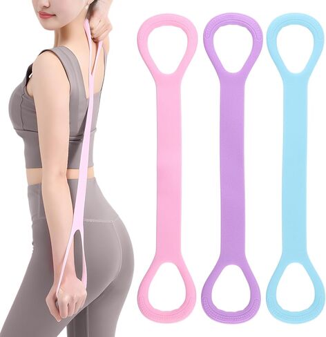 3pcs Figure 8 Resistance Band, Arm Back Training Elastic Ropes, Elastic Stretching Resistances Band for Arms, Back, Shoulders, and Chest Workouts, Exercise Equipment in Kuwait