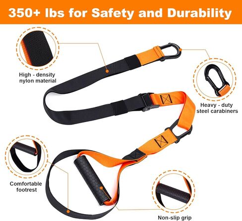 WELSPO Home Resistance Training Kit with 2 Resistance Bands, Exercise Guide & Door Anchor-350lb Capacity Nylon Bodyweight Straps for Full Body Workout, Strength Training & Travel Fitness in Saudi Arabia