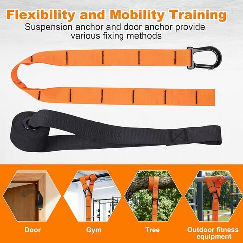 WELSPO Home Resistance Training Kit with 2 Resistance Bands, Exercise Guide & Door Anchor-350lb Capacity Nylon Bodyweight Straps for Full Body Workout, Strength Training & Travel Fitness in Saudi Arabia