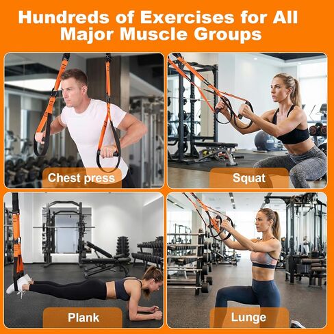 WELSPO Home Resistance Training Kit with 2 Resistance Bands, Exercise Guide & Door Anchor-350lb Capacity Nylon Bodyweight Straps for Full Body Workout, Strength Training & Travel Fitness in Saudi Arabia