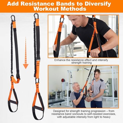 WELSPO Home Resistance Training Kit with 2 Resistance Bands, Exercise Guide & Door Anchor-350lb Capacity Nylon Bodyweight Straps for Full Body Workout, Strength Training & Travel Fitness in Saudi Arabia