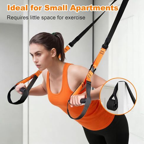 WELSPO Home Resistance Training Kit with 2 Resistance Bands, Exercise Guide & Door Anchor-350lb Capacity Nylon Bodyweight Straps for Full Body Workout, Strength Training & Travel Fitness in Saudi Arabia