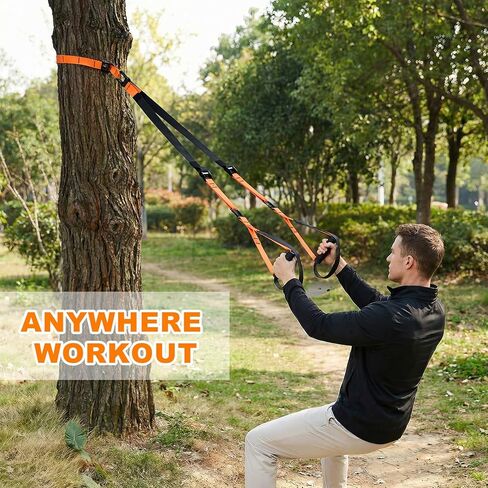 WELSPO Home Resistance Training Kit with 2 Resistance Bands, Exercise Guide & Door Anchor-350lb Capacity Nylon Bodyweight Straps for Full Body Workout, Strength Training & Travel Fitness in Saudi Arabia