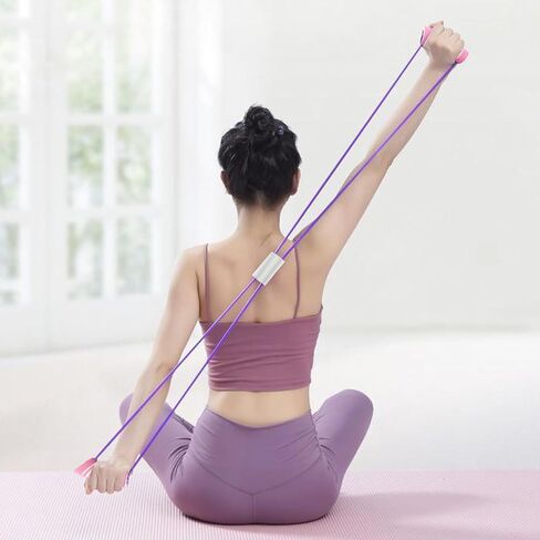 Yoga Resistance Band, 8 Shape Stretch Band for Shoulder, Back, and Leg Toning, PVC Material, Suitable for Fitness and Yoga in Saudi Arabia