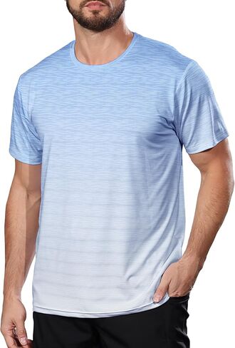 BOJIN Men's Quick Dry Athletic T-Shirt Workout Short Sleeve Performance Gym Top Moisture Wicking Lightweight Running Tee in Saudi Arabia