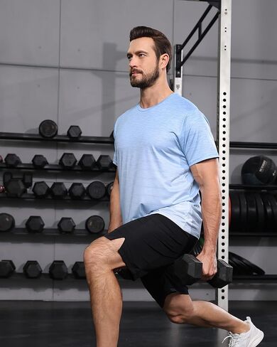 BOJIN Men's Quick Dry Athletic T-Shirt Workout Short Sleeve Performance Gym Top Moisture Wicking Lightweight Running Tee in Saudi Arabia