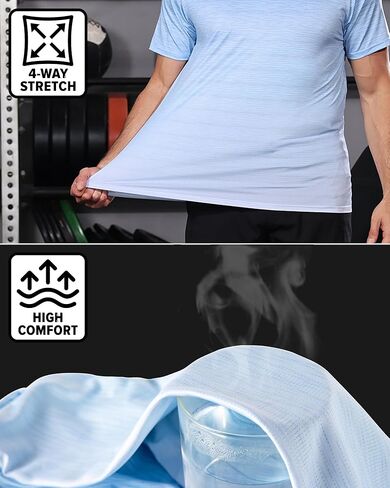 BOJIN Men's Quick Dry Athletic T-Shirt Workout Short Sleeve Performance Gym Top Moisture Wicking Lightweight Running Tee in Saudi Arabia