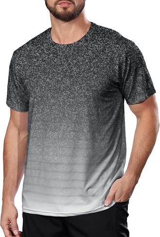 BOJIN Men's Quick Dry Athletic T-Shirt Workout Short Sleeve Performance Gym Top Moisture Wicking Lightweight Running Tee in Saudi Arabia