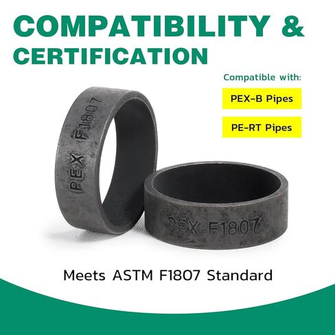 OURU 85 PCS 1/2", 3/4", 1" PEX Copper Crimp Rings Assortment for Pex Pipe Connection, Black-Oxidized Surface Treatment in Kuwait