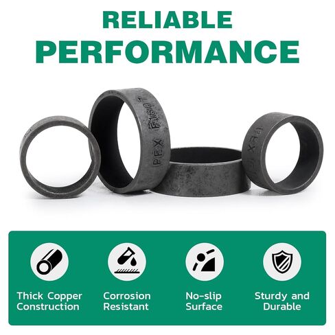 OURU 85 PCS 1/2", 3/4", 1" PEX Copper Crimp Rings Assortment for Pex Pipe Connection, Black-Oxidized Surface Treatment in Kuwait