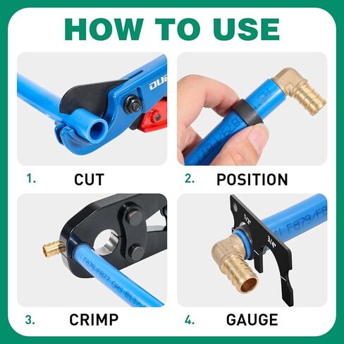 OURU 85 PCS 1/2", 3/4", 1" PEX Copper Crimp Rings Assortment for Pex Pipe Connection, Black-Oxidized Surface Treatment in Kuwait